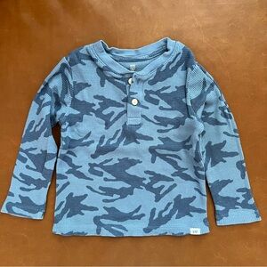 GAP Baby Blue Camouflage Thermal Henley, 3T